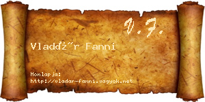 Vladár Fanni névjegykártya
